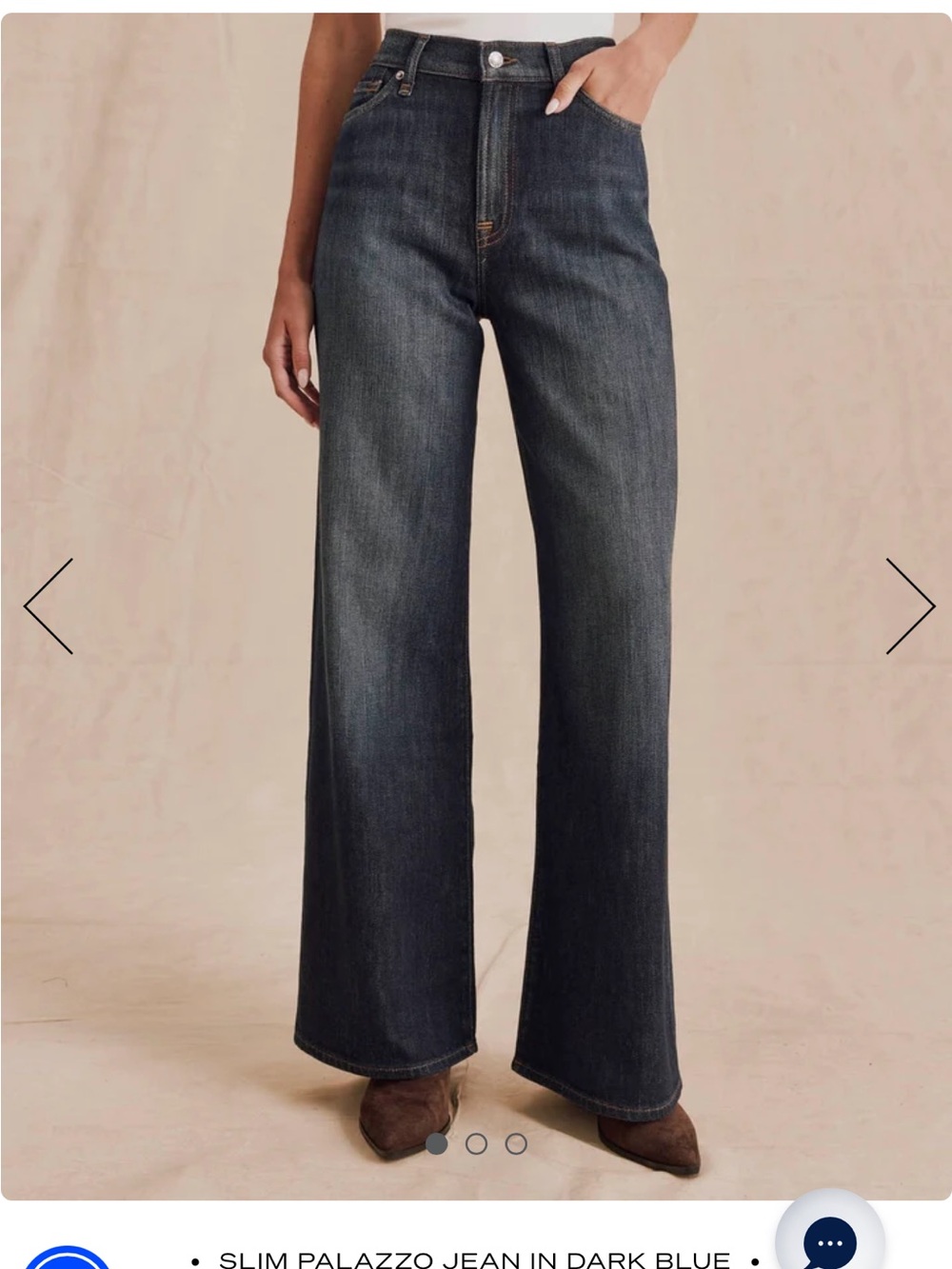 Splendid Dark Blue Wide-Leg Denim Jeans
